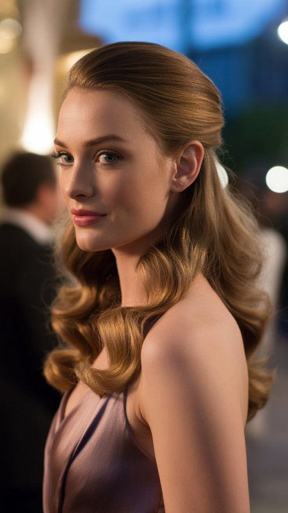 Half Up with Loose Waves on Bottom