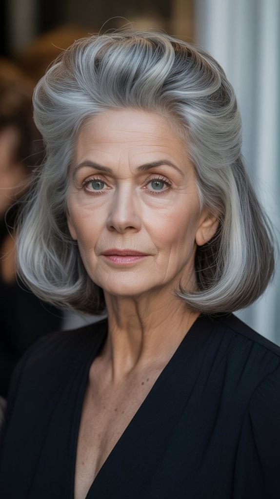 23. Long Bob with Volume at Crown