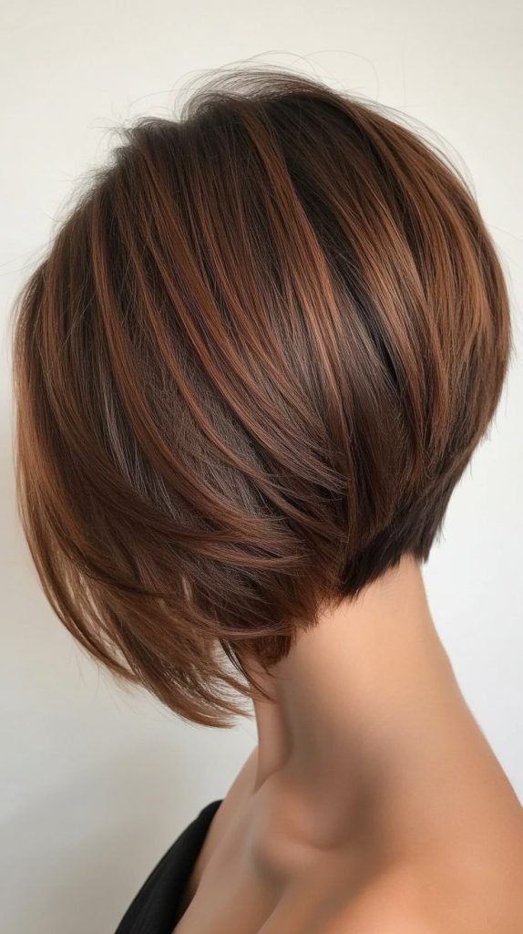 28. Stacked Bob with Side Part