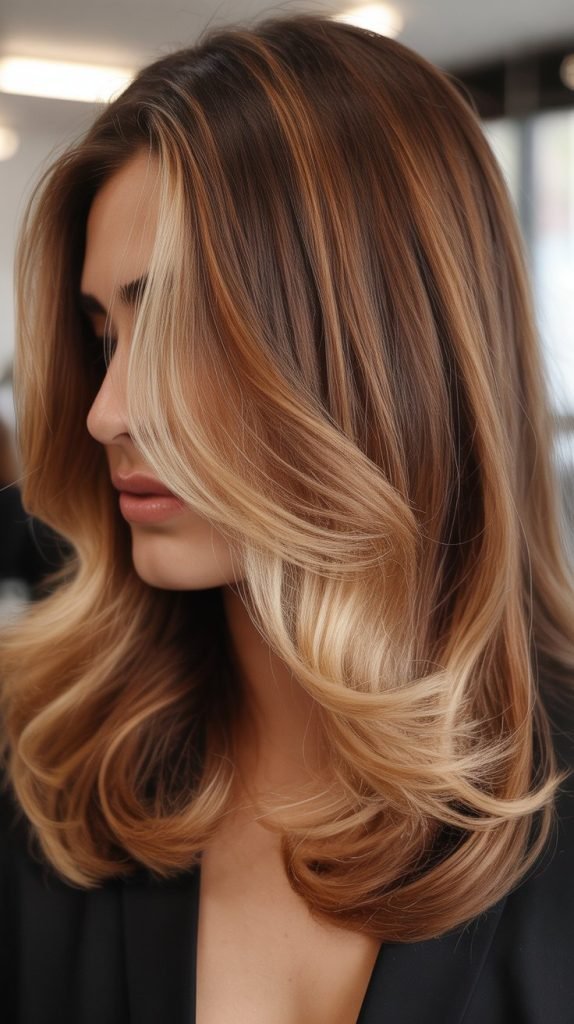 16. Layered Long Bob with Root Shadow