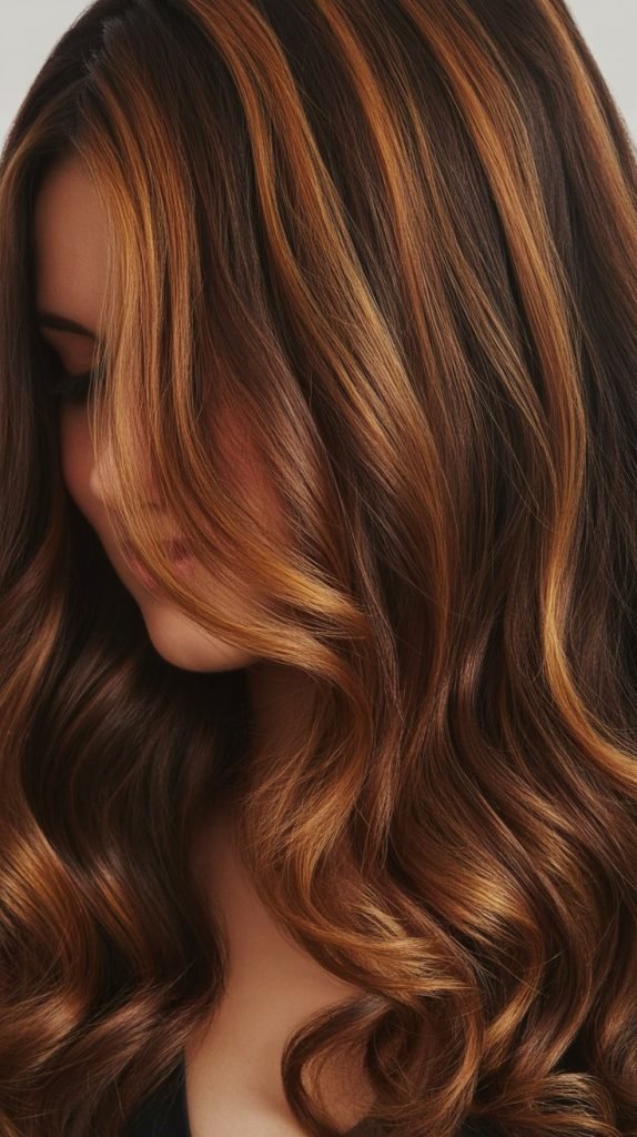 14. Caramel Highlights with Dark Chocolate Lowlights