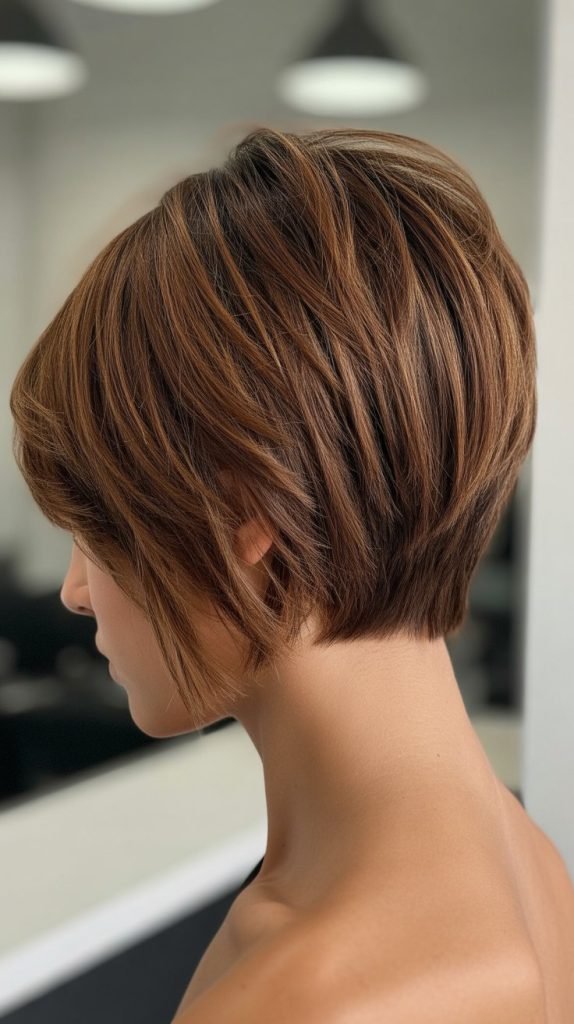 Stacked Choppy Bob with Short Nape