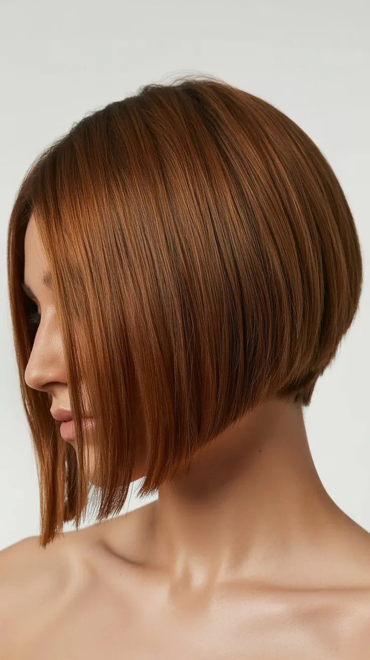 Layered Angled Bob with Long Curtain Bangs