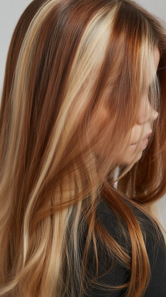 21. Reverse Balayage (Brunette Lowlights on Blonde Sections)