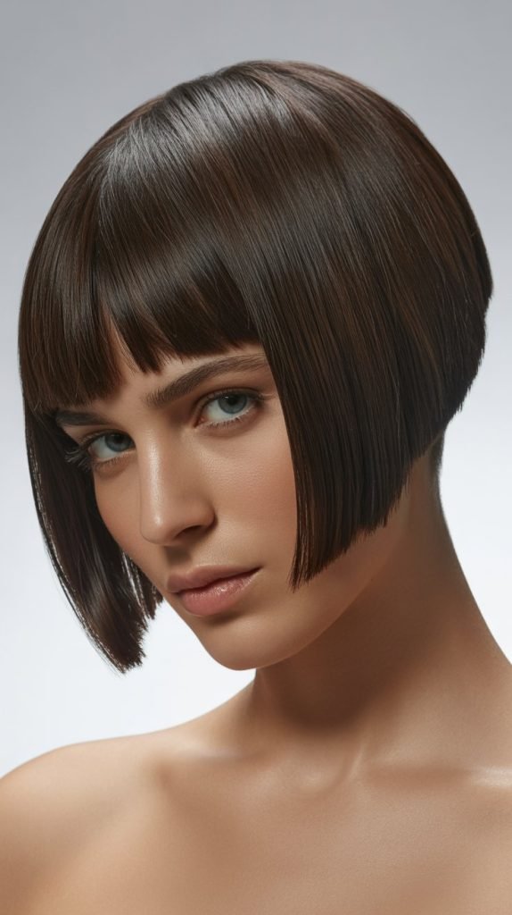 20. Inverted Long Bob with Heavy Fringe