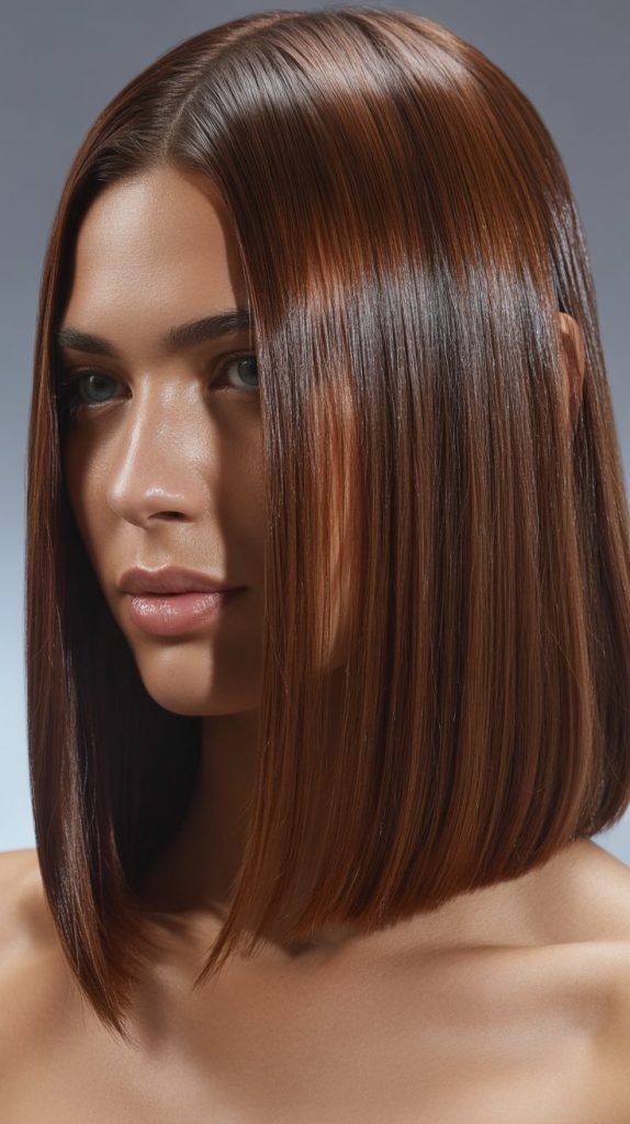 27. Long Bob with Glossy Finish