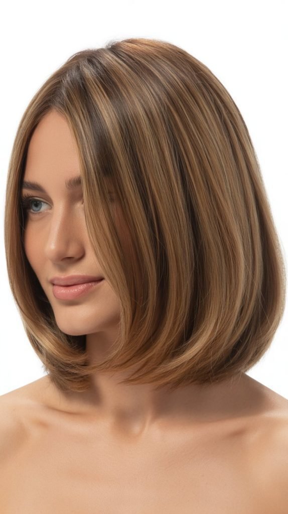 14. Soft Layered Long Bob with Blunt Base