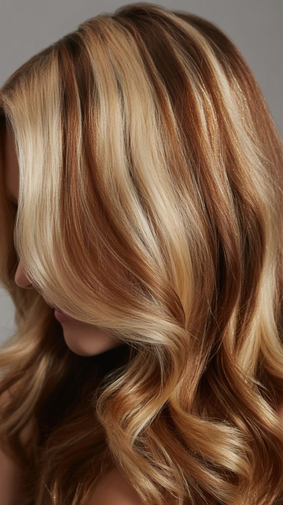 6. Champagne Highlights with Mocha Lowlights
