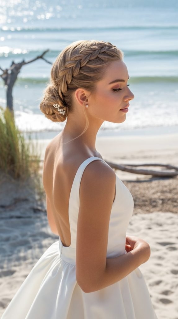 19. Dutch Braid into Low Bun