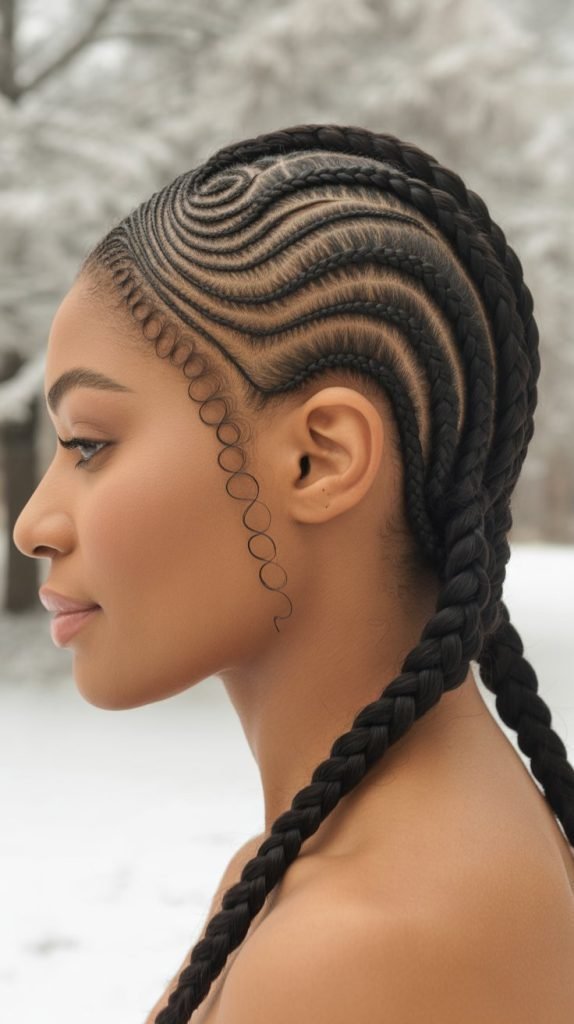 18. Curved Feed-In Braids