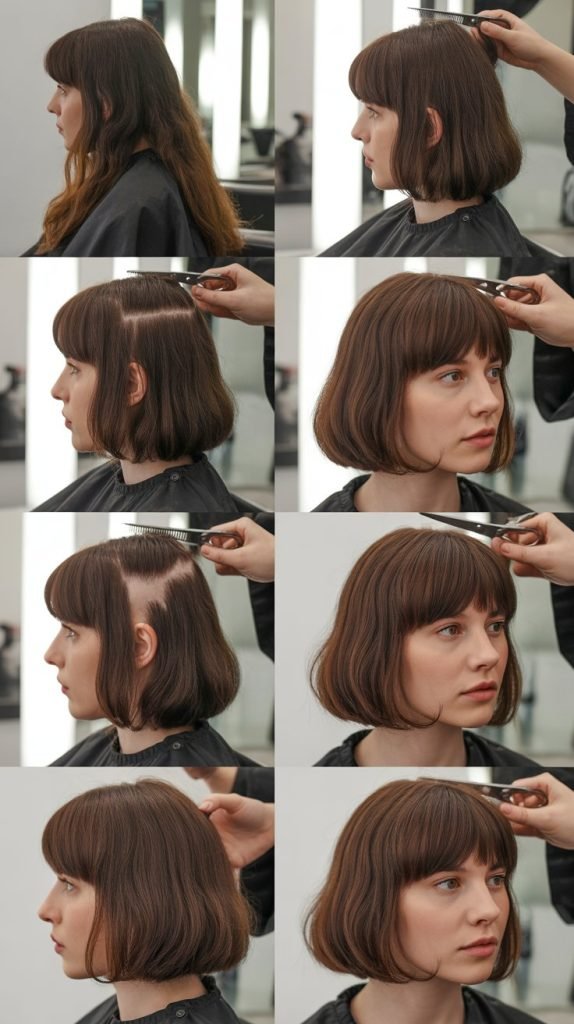 Transitioning from Other Styles to Long Bob with Curtain Bangs