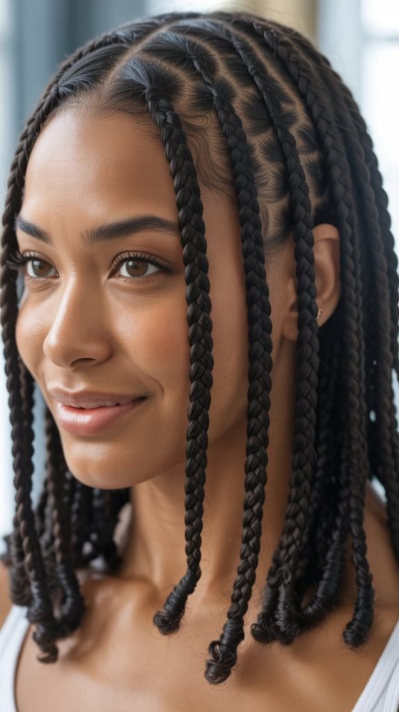 Side Part Knotless Braids for Thin/Fine Hair