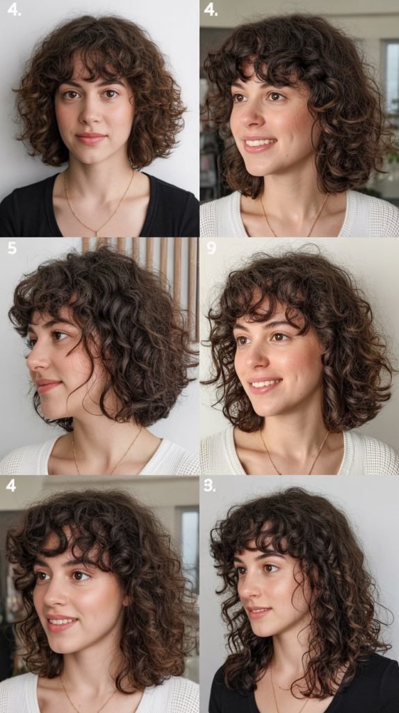 26. Long Bob with Curtain Bangs Transition and Growth