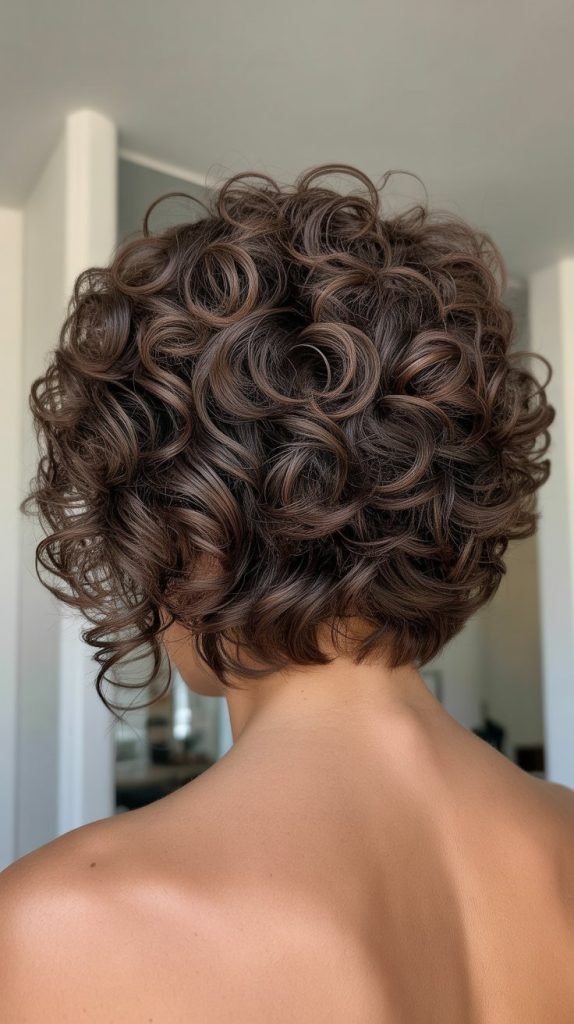 Curly Stacked Bob with Natural Texture