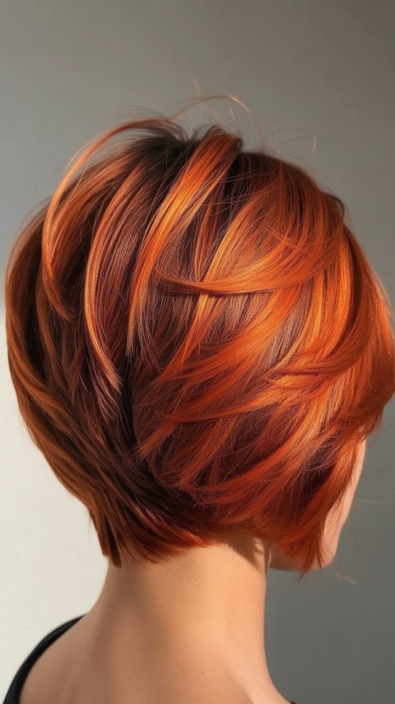 27. Stacked Bob with Copper Red Tone