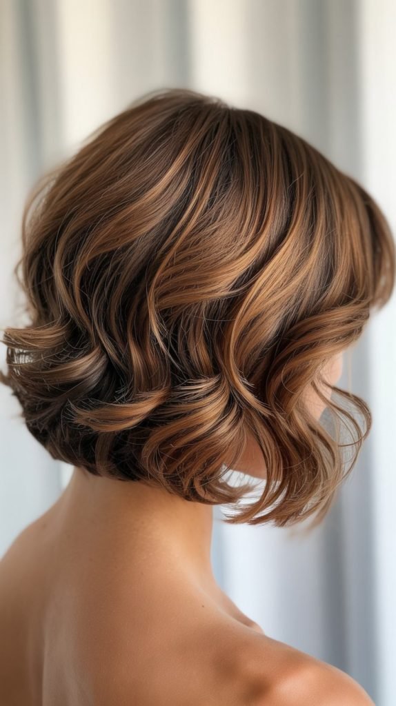 24. Stacked Bob with Wavy Texture