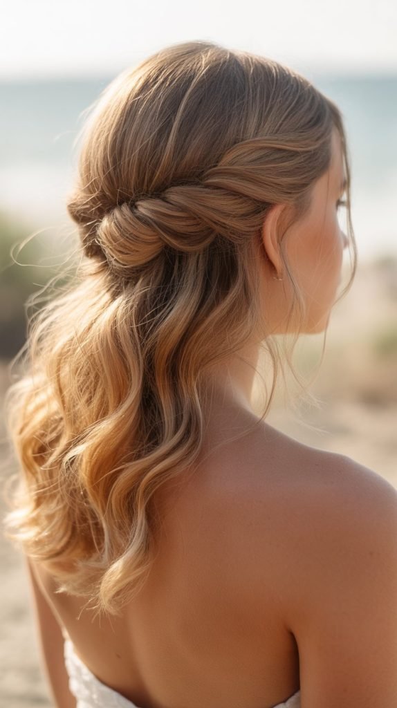 14. Romantic Twisted Half-Updo
