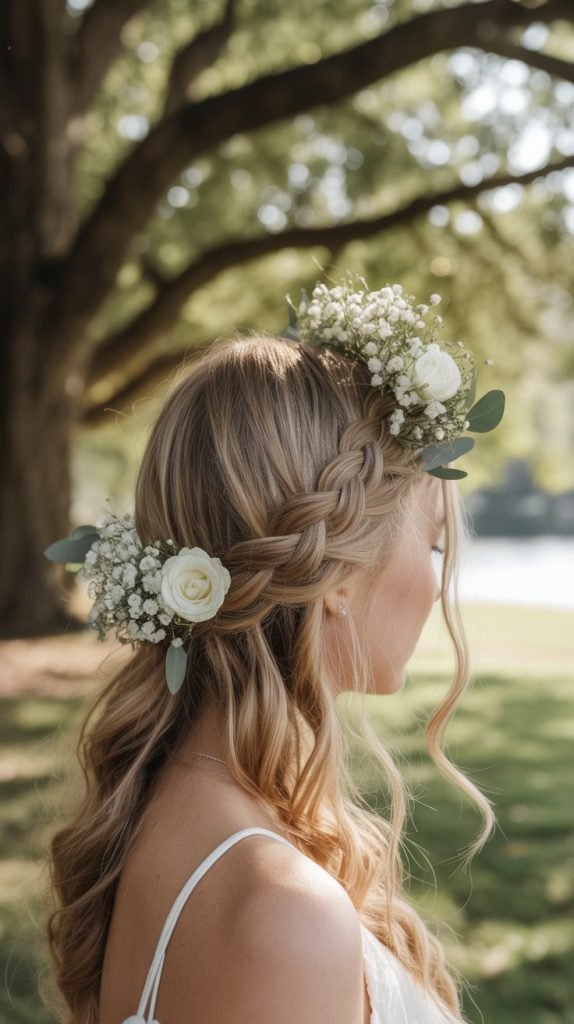 . Crown Braid with Loose Ends