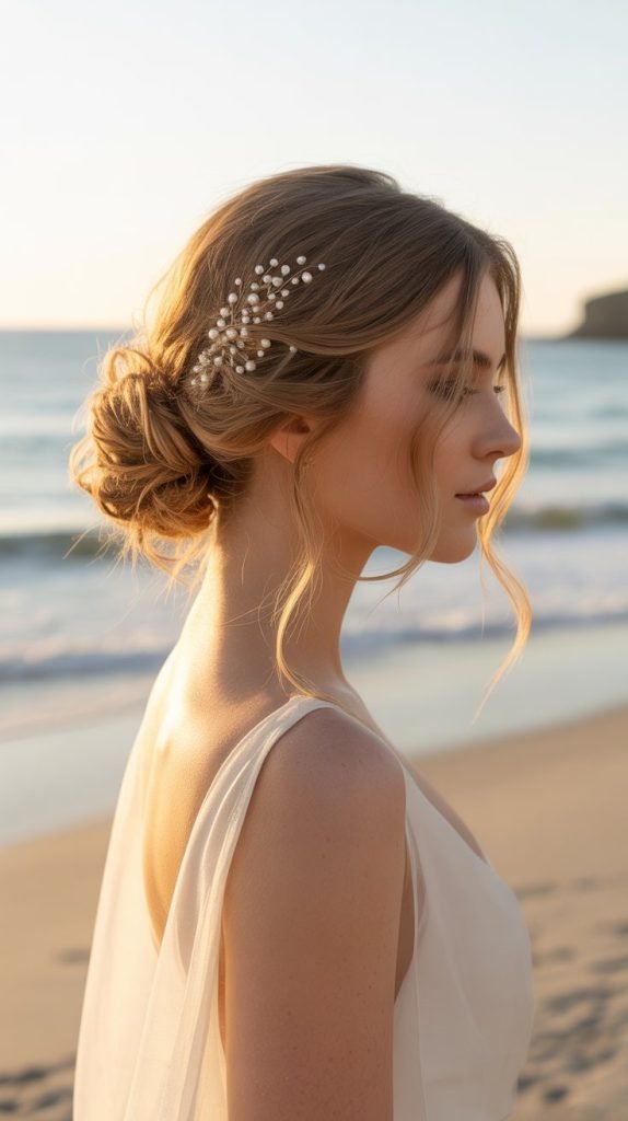 2. Messy Low Bun with Face-Framing Pieces