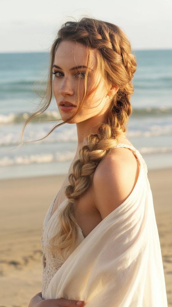 23. Messy Fishtail Side Braid
