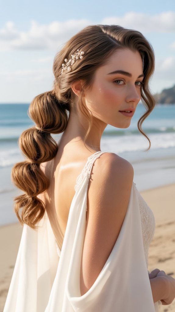 33. Low Twisted Ponytail with Volume