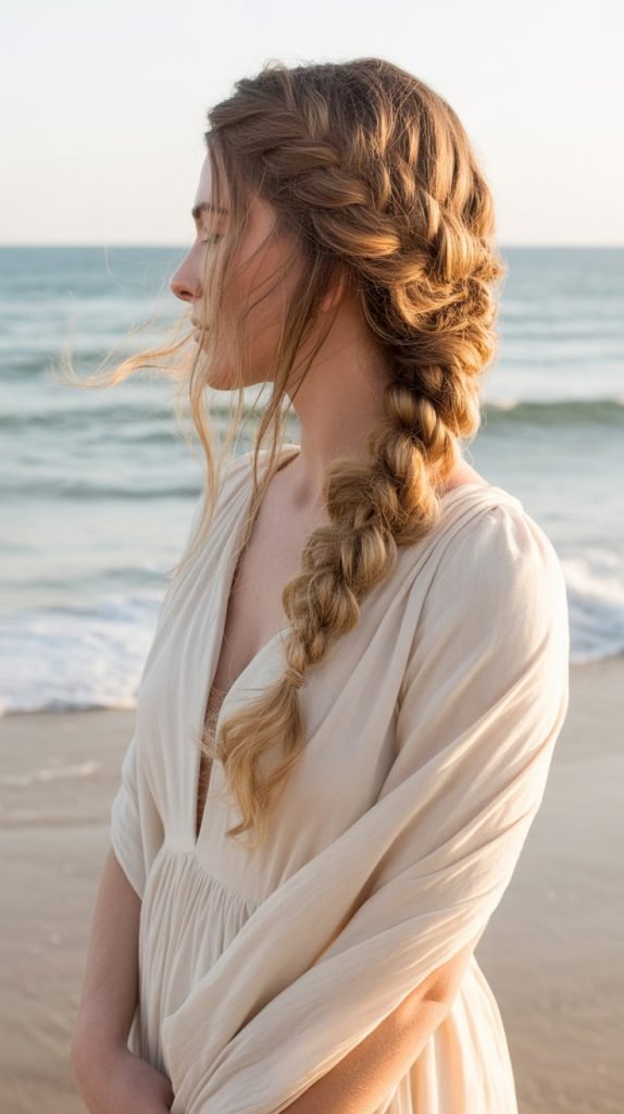 7. Boho Side Braid with Textured Finish