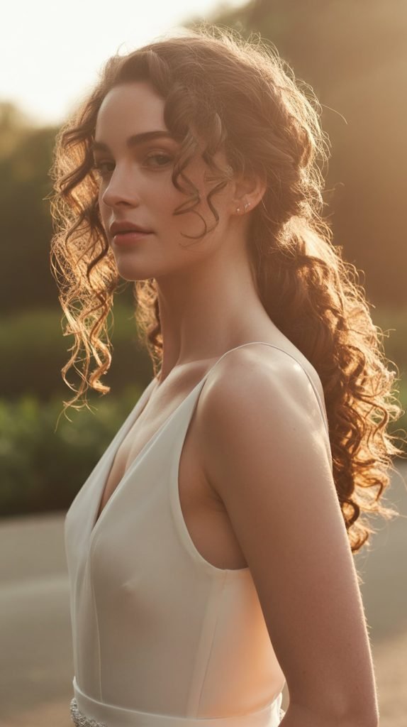 16. Loose Romantic Curls with Deep Side Part