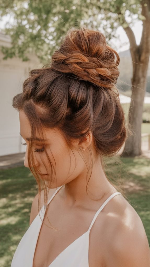 11. Messy Braided Topknot