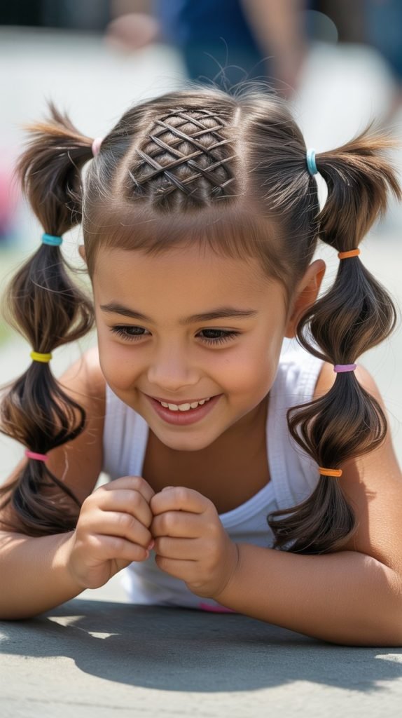 6. Criss-Cross Ponytails