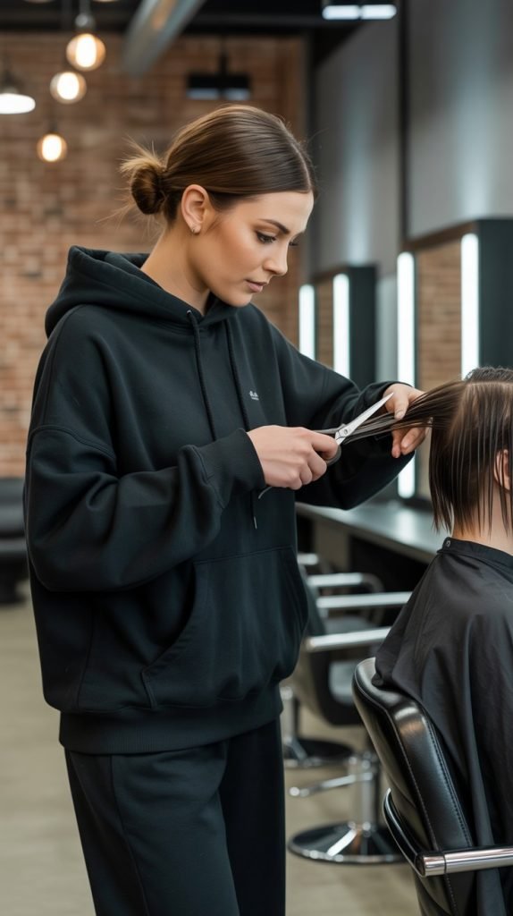 Black Hoodie with Technical Fabric Joggers