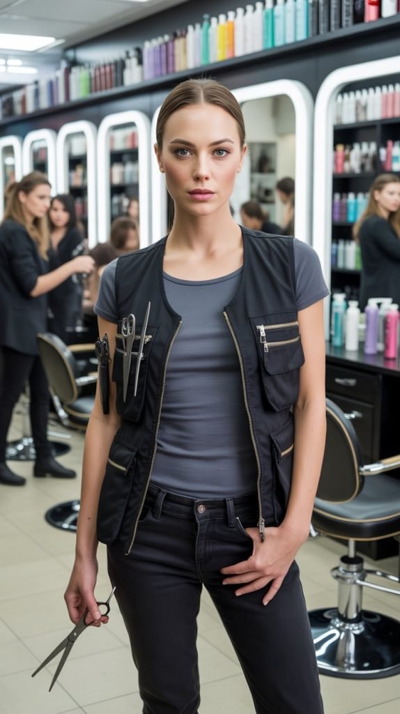 12. Utility Vest Over Simple Basics