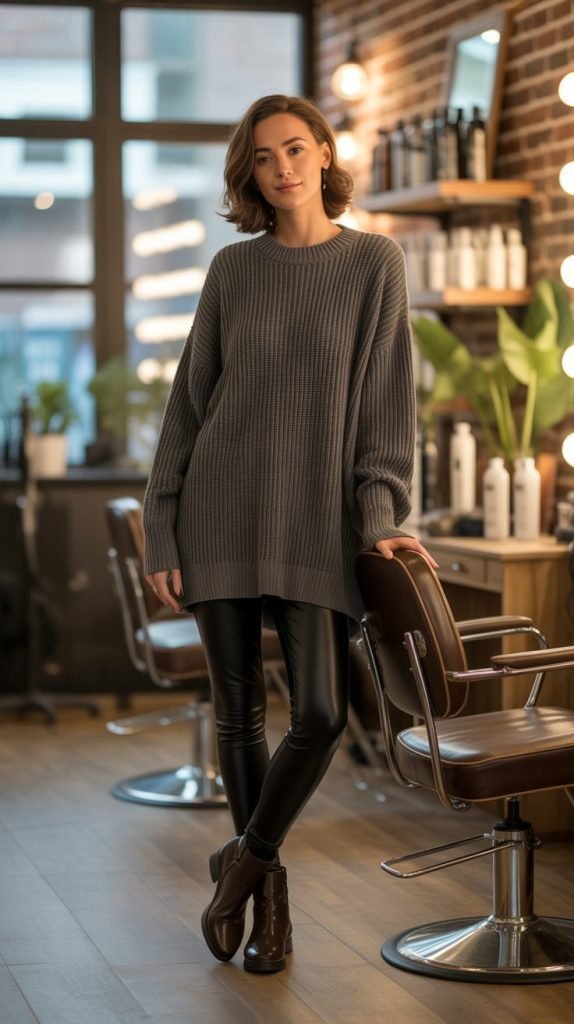 14. Oversized Sweater with Fitted Bottoms