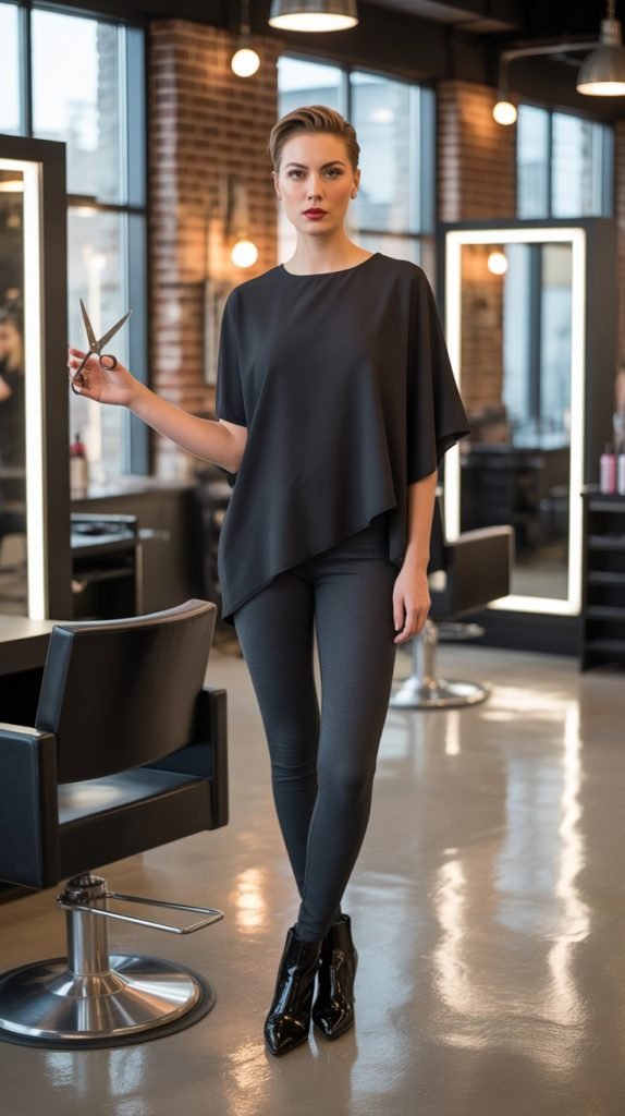 24. Asymmetric Hemline Top with Basics