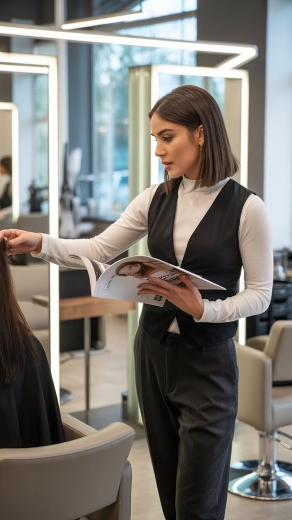 Sleeveless Vest over Long-Sleeve Shirt