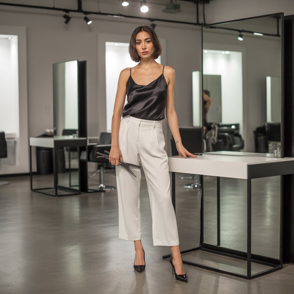 10. Cropped Wide-Leg Pants with Camisole