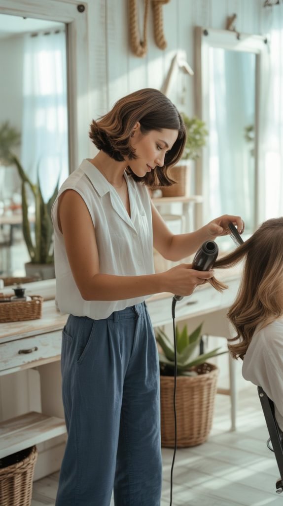 Linen Pants with Sleeveless Blouse