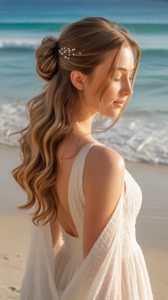 35. Sleek Side-Parted Low Bun