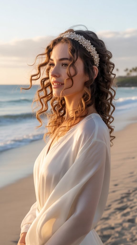 26. Natural Curls with Decorative Headband