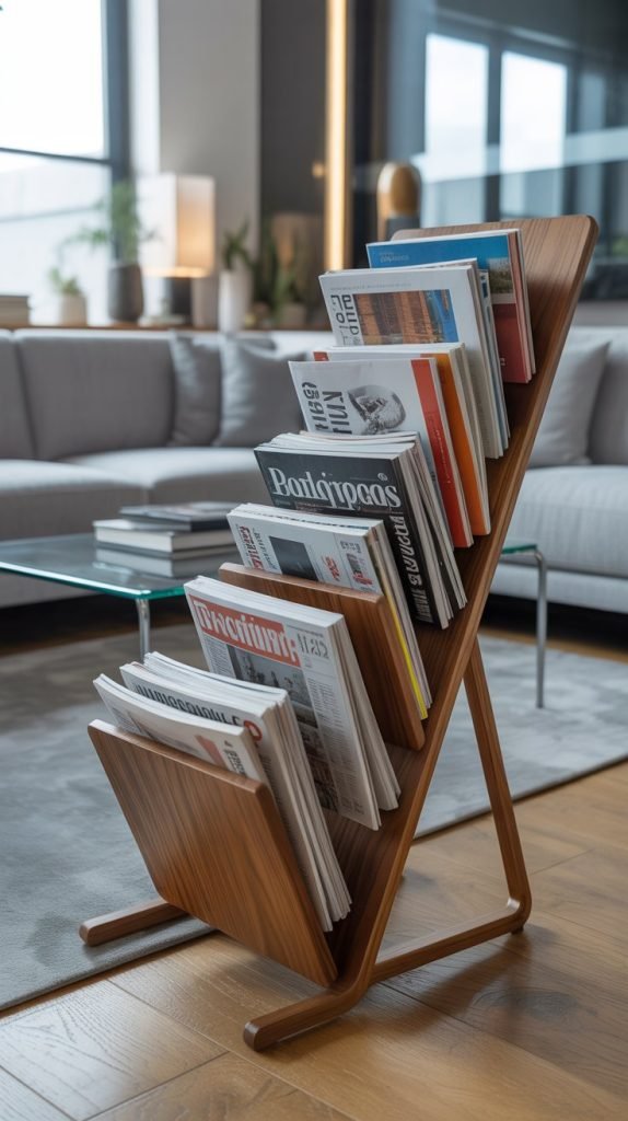 28. Wooden Magazine Racks