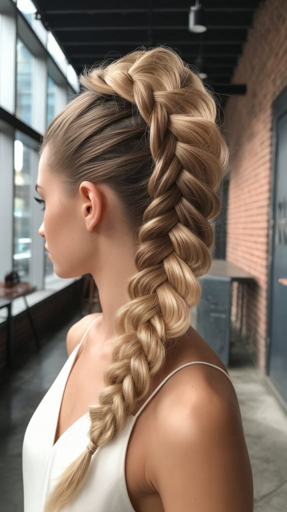 21. Braided Faux Hawk Updo