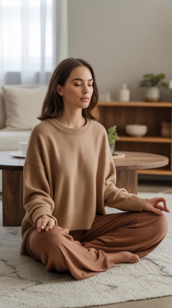  Monochrome Loungewear in Earth Tones