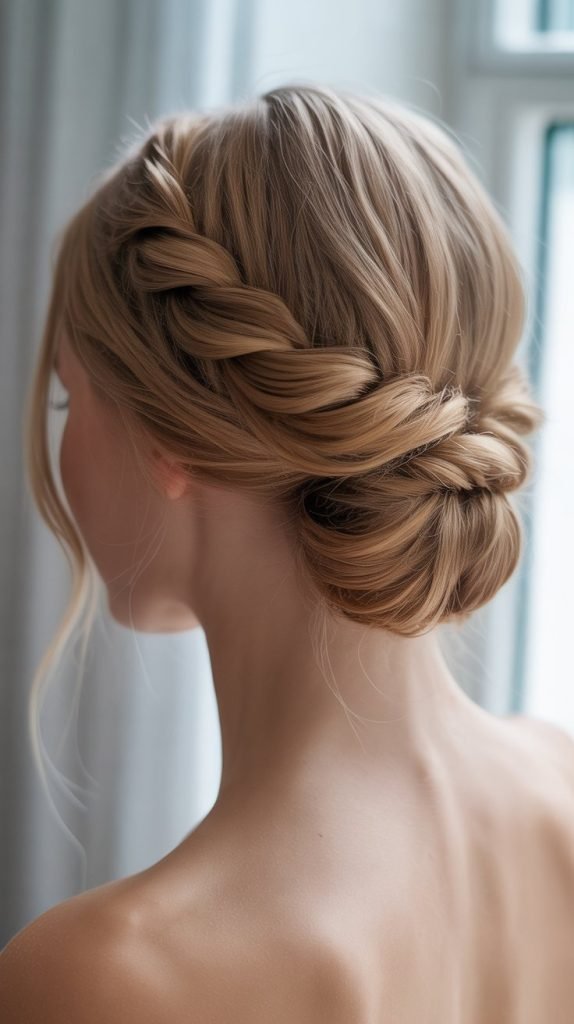21. Twisted Crown with Low Bun
