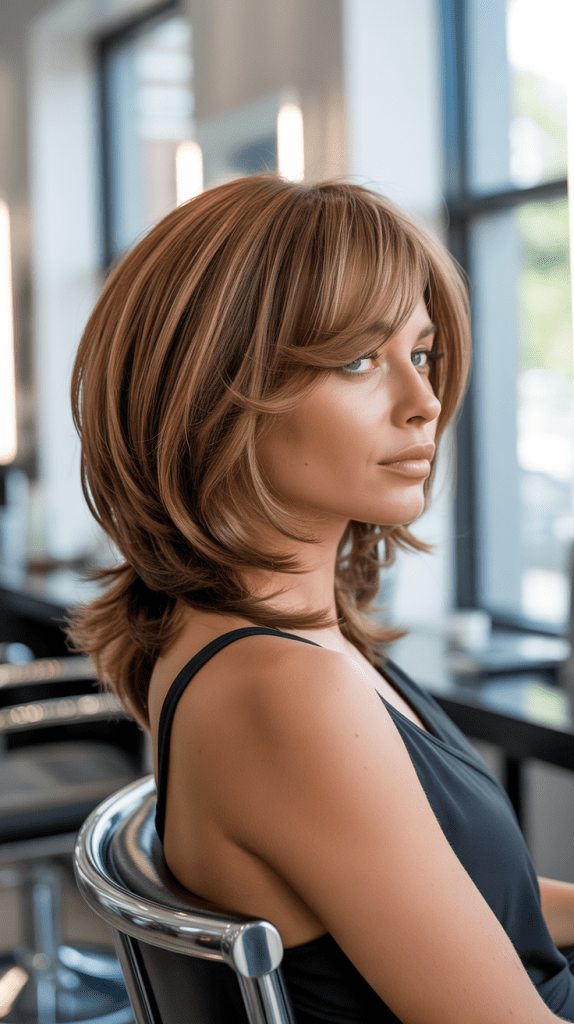 Choppy Inverted Bob with Edgy Curtain Bangs