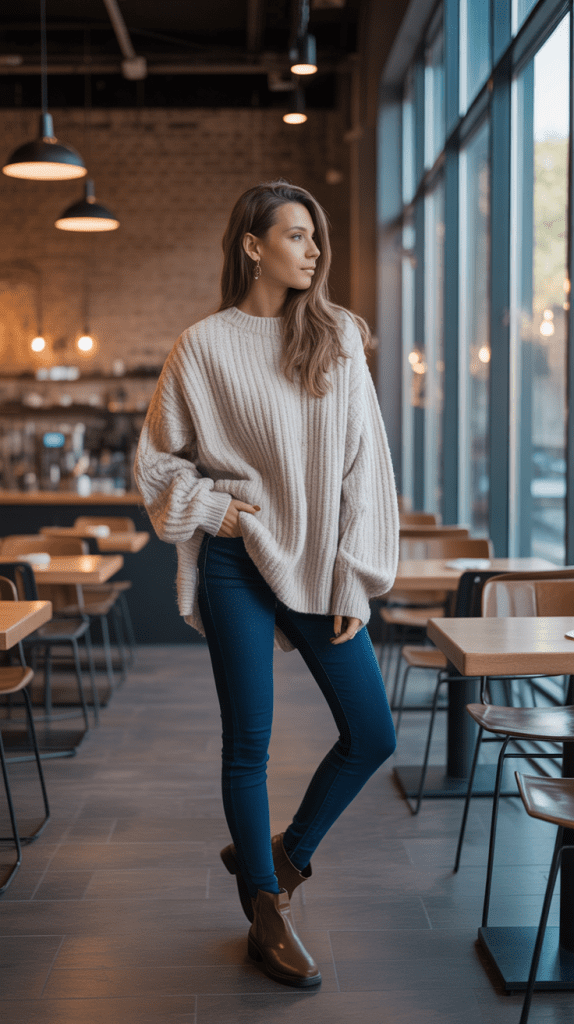 The Classic Oversized Sweater and Skinny Jeans Combo