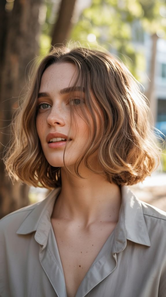 30. Long Bob with Natural Air-Dried Texture