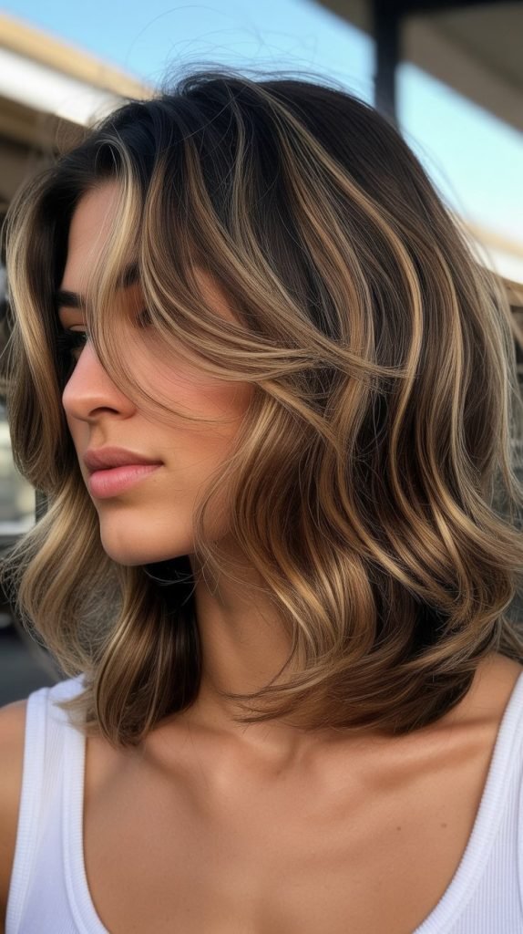 2. Textured Layered Long Bob