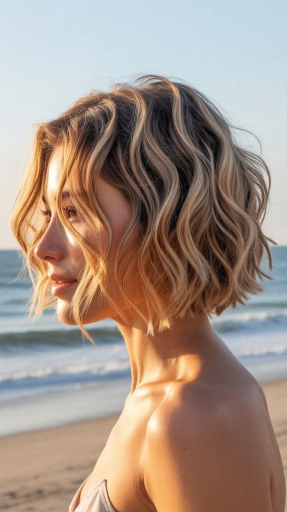 Sandy Blonde Balayage Bob