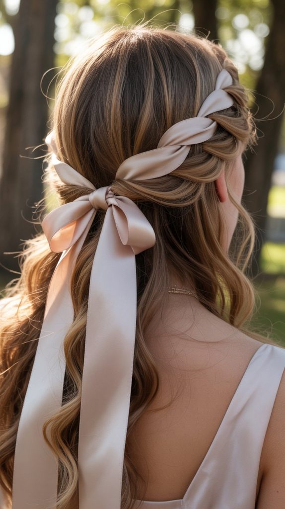 16. Half Up with Ribbon