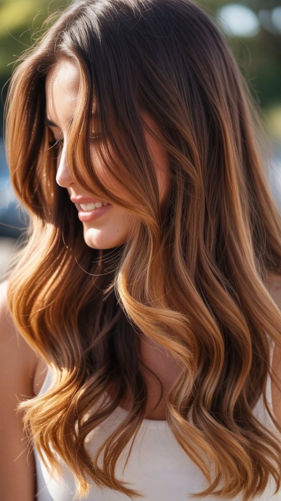 Caramel Ombre on Brown Hair
