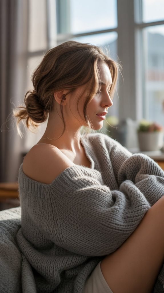 5. Messy Low Bun with Face-Framing Pieces